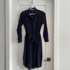 UNIQLO Navy Midi Cordoroy Dress